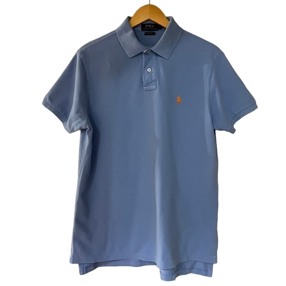 Polo Ralph Lauren Custom Fit Baby Blue Short Sleeve Polo Size Large